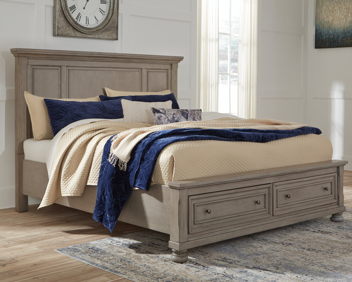 Lettner Light Gray Storage Platform Bedroom Set from Ashley Furniture - Luna Furniture