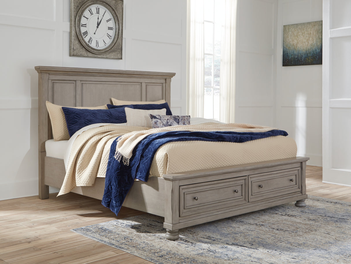 Lettner Light Gray Queen Storage Platform Bed from Ashley Furniture - Luna Furniture