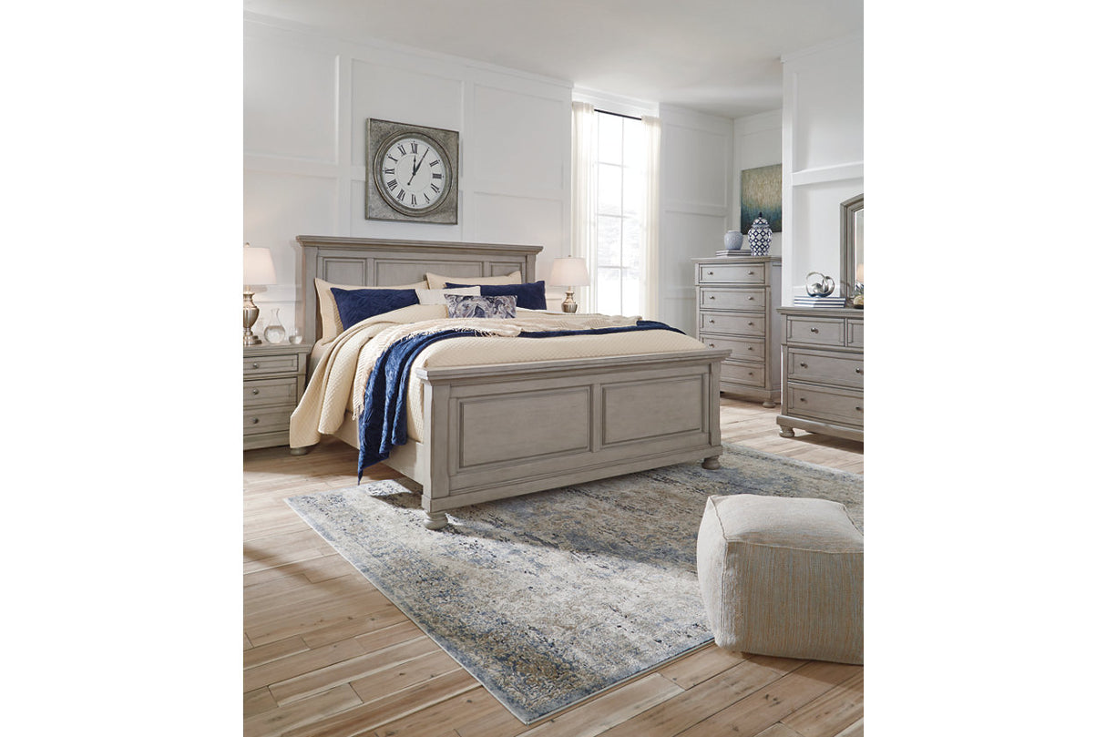 Lettner Light Gray California King Panel Bed from Ashley - Luna Furniture