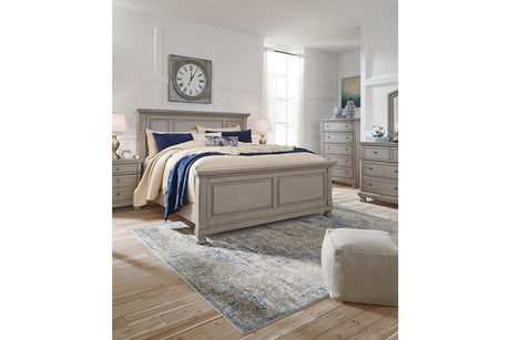 Lettner Light Gray California King Panel Bed from Ashley - Luna Furniture