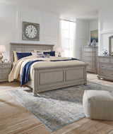 Lettner Light Gray King Panel Bed from Ashley - Luna Furniture