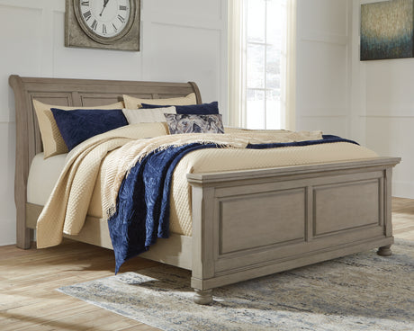 Lettner Light Gray King Sleigh Bed from Ashley - Luna Furniture