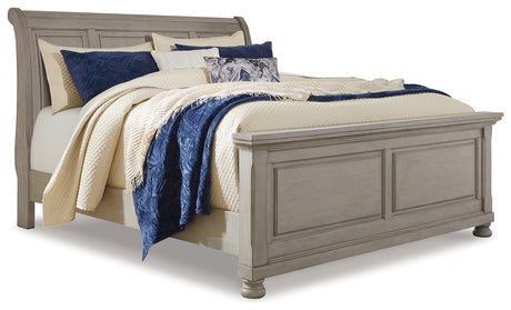 Lettner Light Gray King Sleigh Bed from Ashley - Luna Furniture