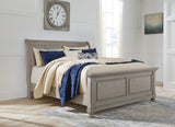 Lettner Light Gray King Sleigh Bed from Ashley Furniture - Luna Furniture