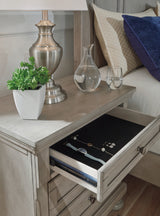 Lettner Light Gray Nightstand from Ashley Furniture - Luna Furniture