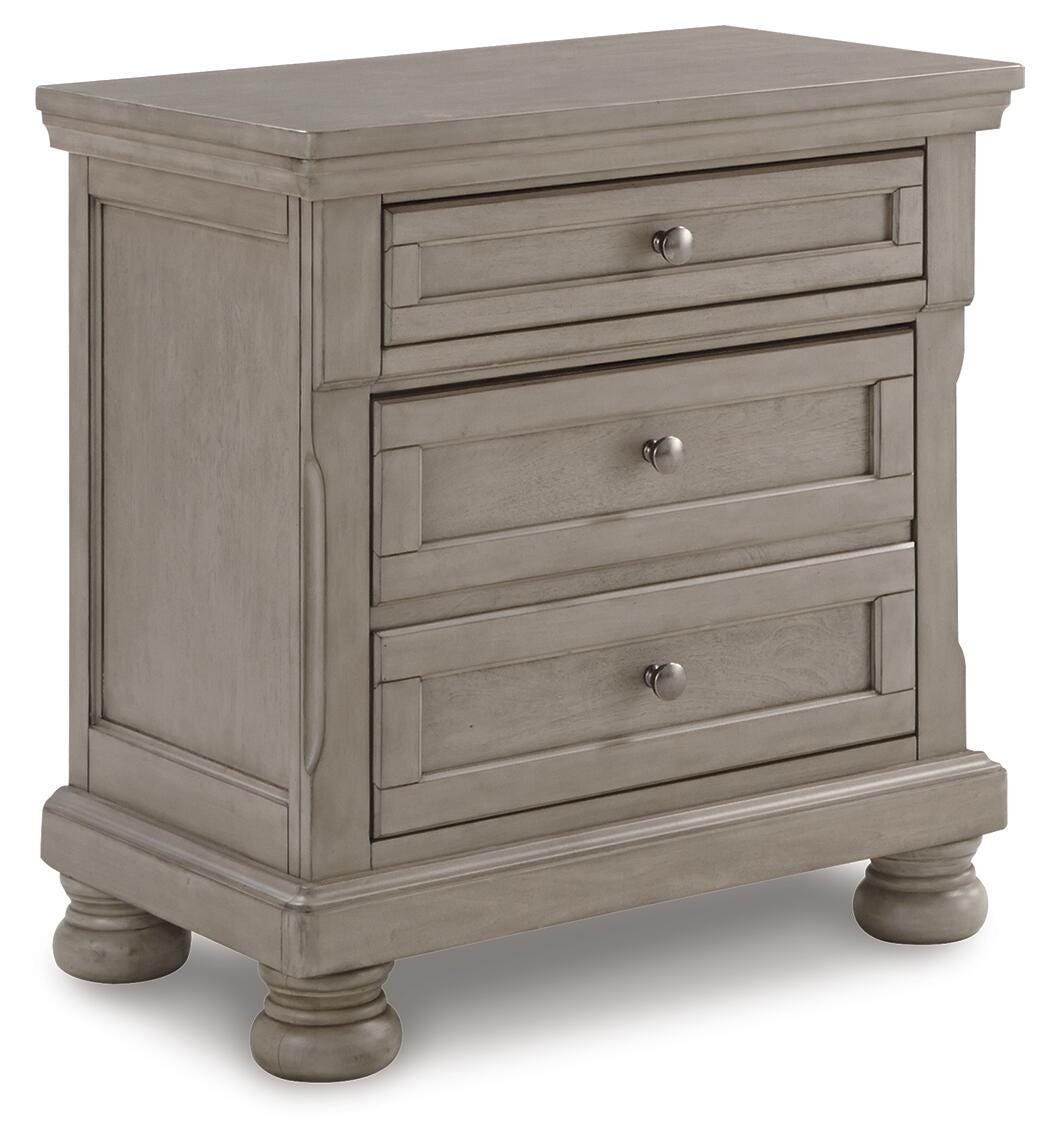 Lettner Light Gray Queen Panel Bed Dresser and 2 Nightstands from Ashley - Luna Furniture