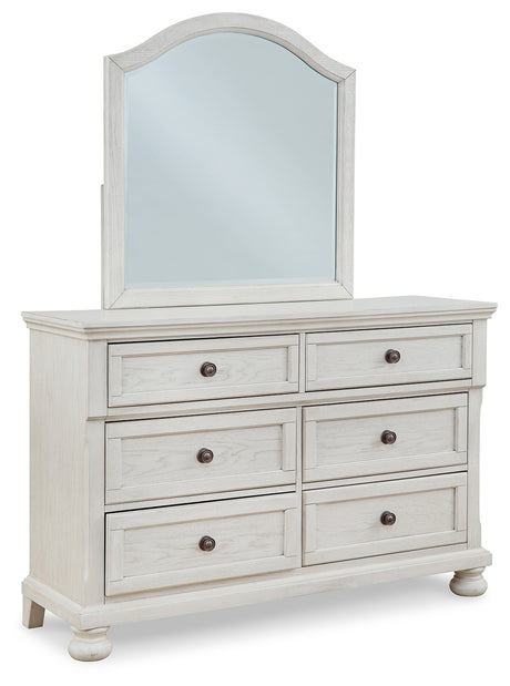 Robbinsdale Antique White Dresser and Mirror from Ashley Furniture - Luna Furniture