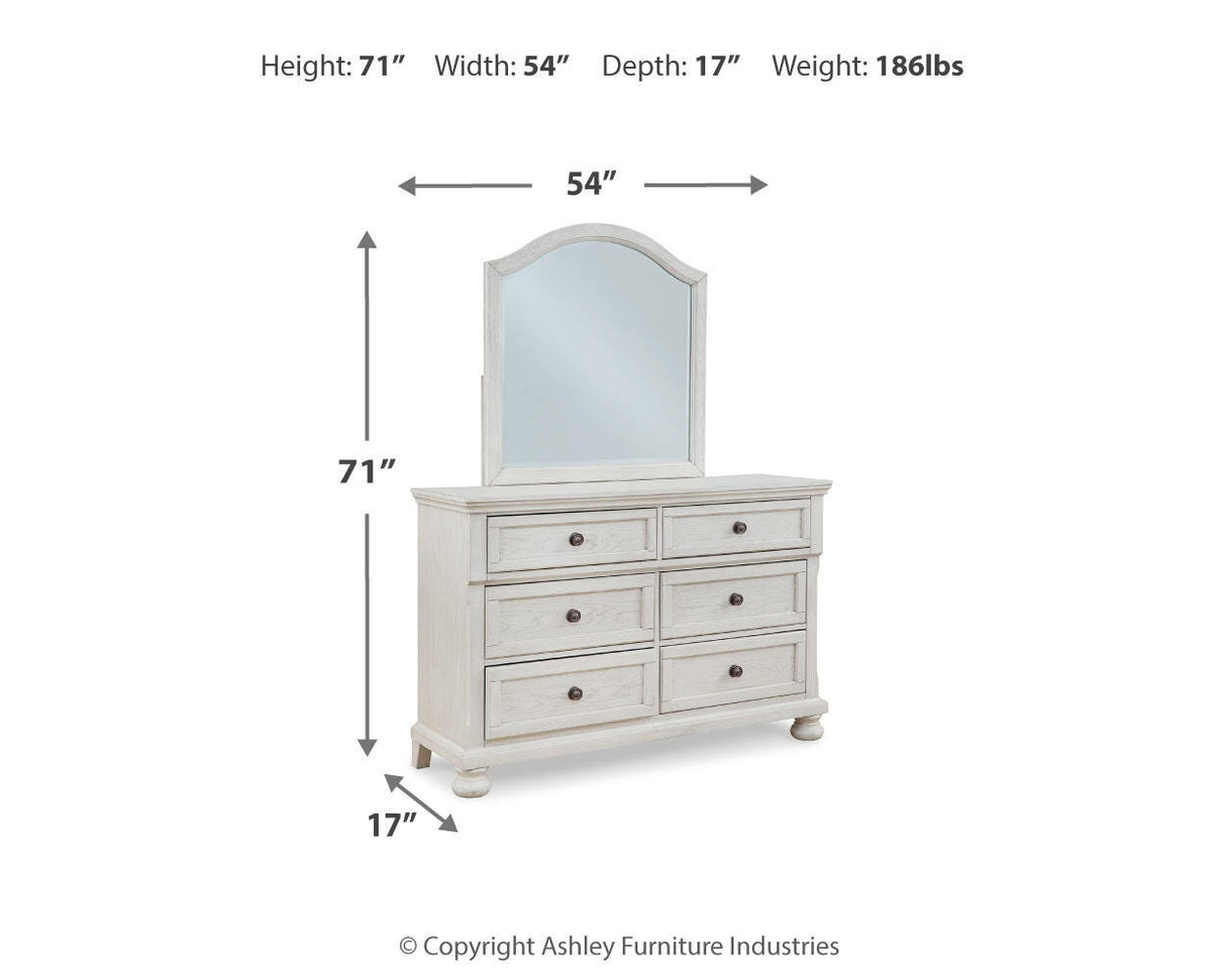 Robbinsdale Antique White Dresser and Mirror from Ashley - Luna Furniture