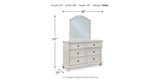 Robbinsdale Twin Sleigh Storage Bed with Mirrored Dresser and Nightstand in Antique White from Ashley Furniture - Luna Furniture