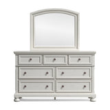 Robbinsdale California King Sleigh Bed with Storage with Mirrored Dresser in Antique White from Ashley - Luna Furniture