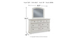 Robbinsdale Queen Panel Storage Bed with Mirrored Dresser and Chest in Antique White from Ashley Furniture - Luna Furniture