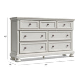 Robbinsdale California King Sleigh Bed with Storage with Dresser in Antique White from Ashley - Luna Furniture