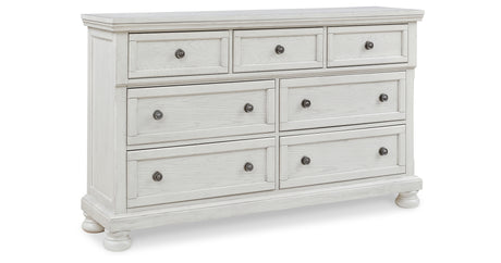 Robbinsdale Antique White Twin Sleigh Storage Bed and Dresser from Ashley Furniture - Luna Furniture
