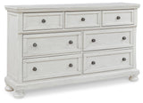 Robbinsdale Antique White Dresser and Mirror from Ashley - Luna Furniture