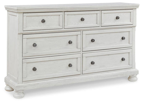 Robbinsdale Antique White Dresser and Mirror from Ashley Furniture - Luna Furniture