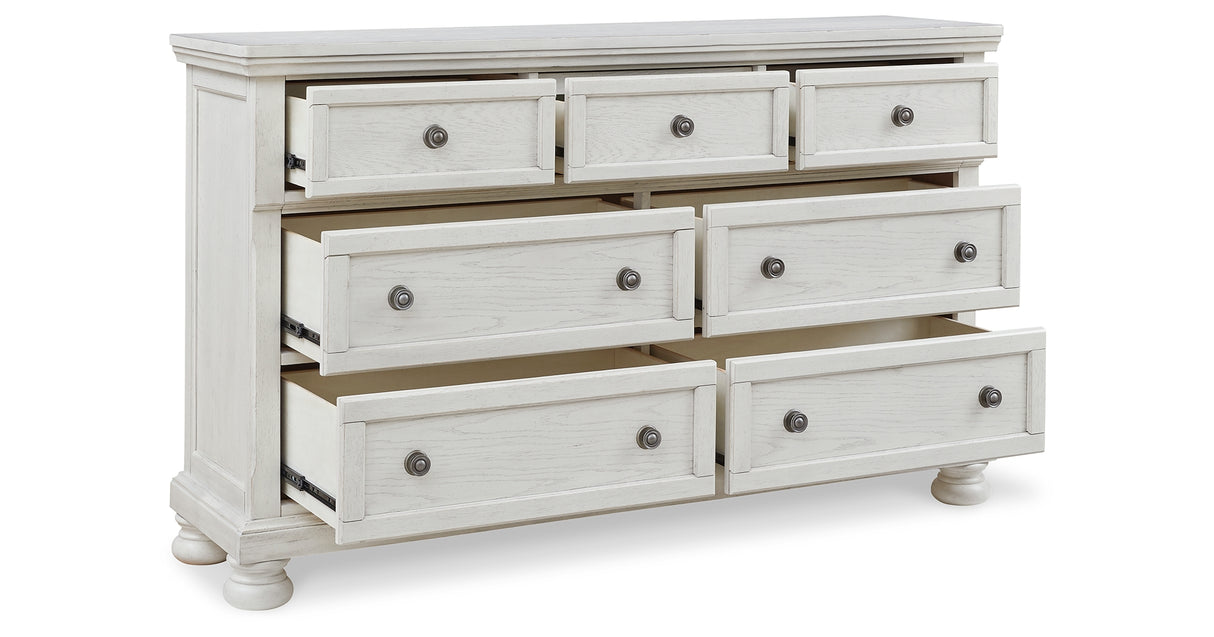 Robbinsdale Antique White Twin Sleigh Storage Bed and Dresser from Ashley - Luna Furniture