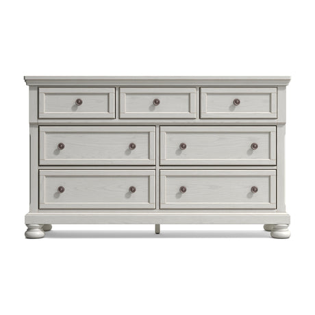 Robbinsdale California King Sleigh Bed with Storage with Dresser in Antique White from Ashley - Luna Furniture