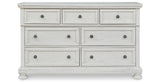 Robbinsdale Antique White Twin Sleigh Storage Bed and Dresser from Ashley - Luna Furniture