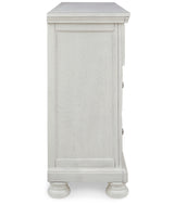 Robbinsdale Antique White Twin Sleigh Storage Bed and Dresser from Ashley - Luna Furniture