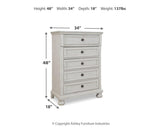 Robbinsdale Antique White Chest of Drawers from Ashley - Luna Furniture