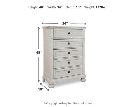 Robbinsdale Antique White Chest of Drawers from Ashley - Luna Furniture