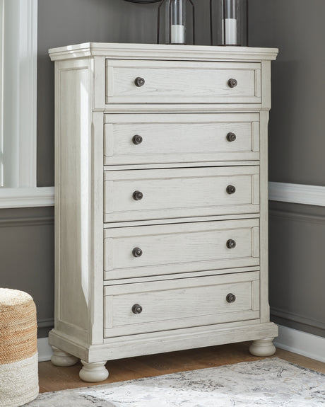 Robbinsdale Antique White Chest of Drawers from Ashley - Luna Furniture