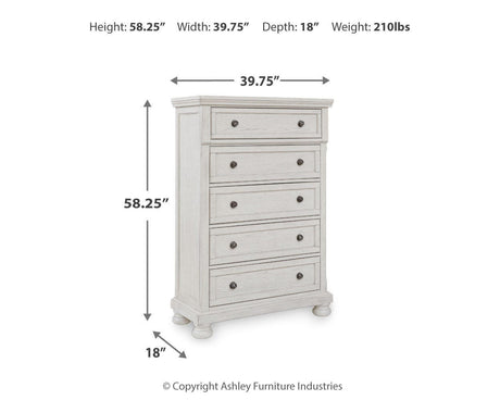 Robbinsdale Antique White Chest of Drawers from Ashley - Luna Furniture