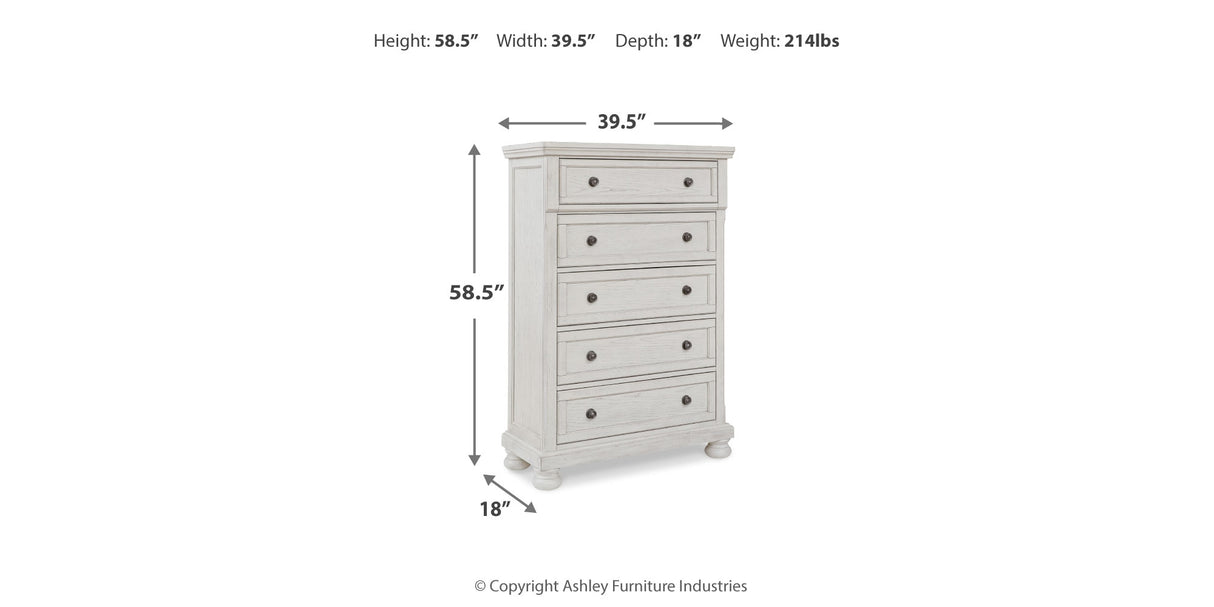 Robbinsdale Antique White Chest of Drawers from Ashley - Luna Furniture