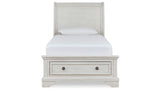 Robbinsdale Antique White Twin Sleigh Storage Platform Bed from Ashley Furniture - Luna Furniture