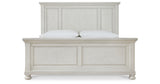 Robbinsdale Antique White King Panel Bed from Ashley Furniture - Luna Furniture