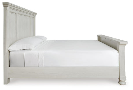 Robbinsdale Antique White King Panel Bed from Ashley Furniture - Luna Furniture