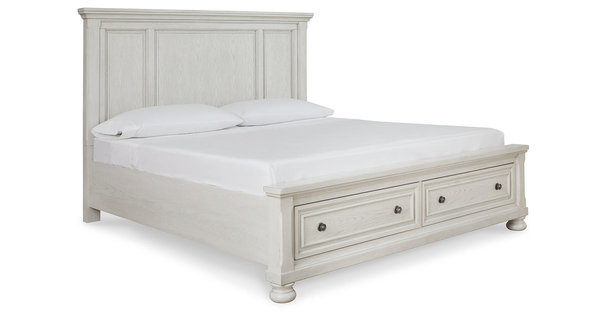 Robbinsdale Antique White Queen Storage Platform Bed from Ashley - Luna Furniture