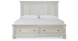 Robbinsdale Antique White King Storage Bed and 2 Nightstands from Ashley - Luna Furniture