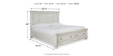 Robbinsdale Antique White King Storage Bed and 2 Nightstands from Ashley - Luna Furniture