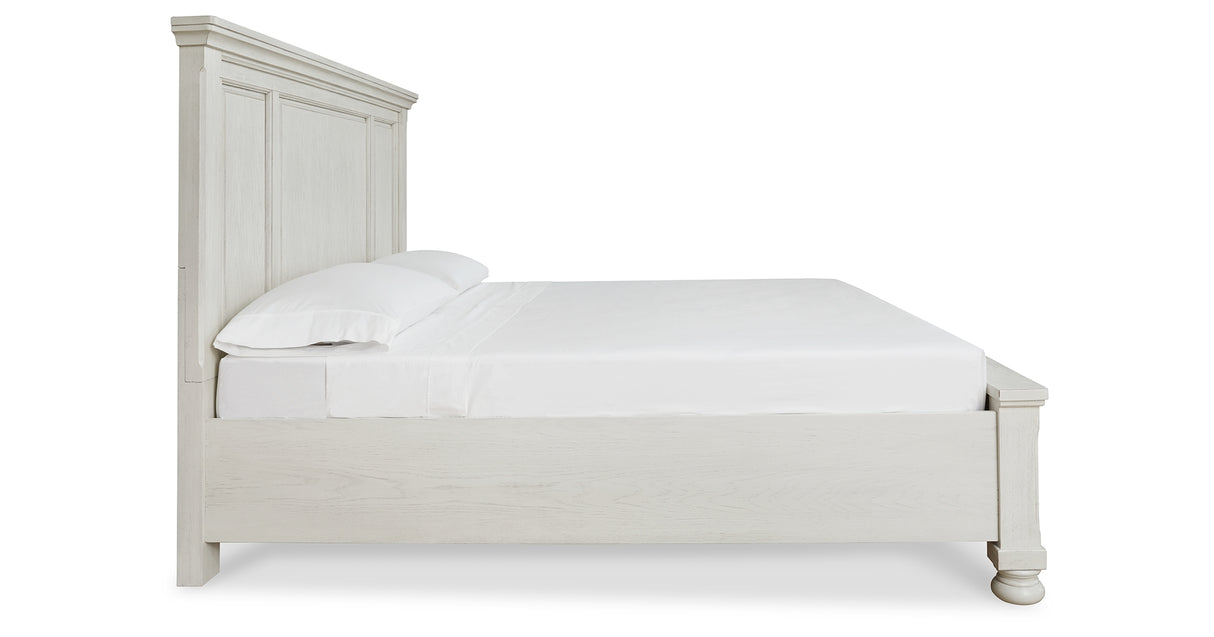 Robbinsdale Antique White King Storage Bed and 2 Nightstands from Ashley - Luna Furniture
