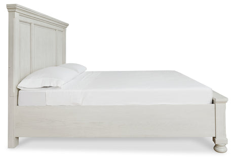 Robbinsdale Antique White Queen Storage Bed, Dresser, Mirror and Nightstand from Ashley - Luna Furniture