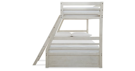 Robbinsdale Antique White Twin over Full Bunk Bed with Storage from Ashley - Luna Furniture