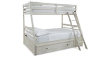 Robbinsdale Antique White Twin over Full with Storage and Mattresses from Ashley - Luna Furniture