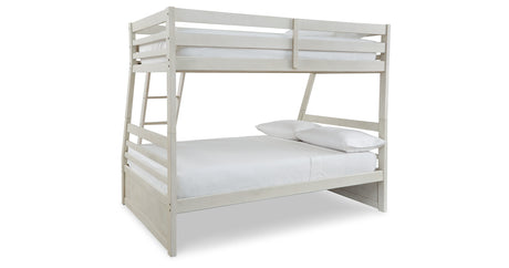 Robbinsdale Antique White Twin over Full Bunk Bed with Storage from Ashley - Luna Furniture