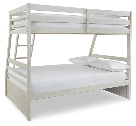 Robbinsdale Antique White Twin over Full Bunk Bed with Storage from Ashley Furniture - Luna Furniture