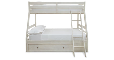 Robbinsdale Antique White Twin over Full Bunk Bed with Storage from Ashley - Luna Furniture