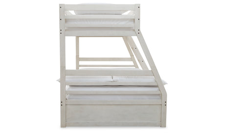 Robbinsdale Antique White Twin over Full Bunk Bed with Storage from Ashley - Luna Furniture