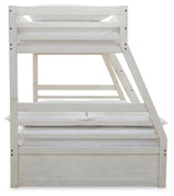 Robbinsdale Antique White Twin over Full Bunk Bed with Storage from Ashley Furniture - Luna Furniture