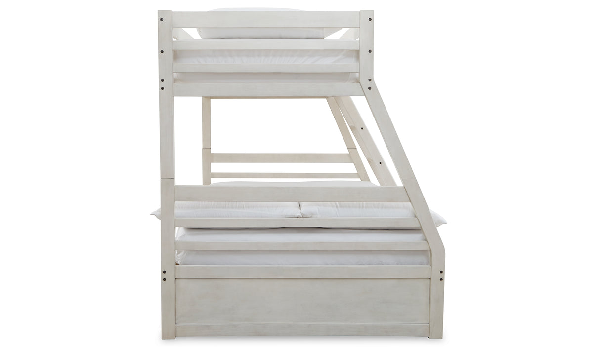 Robbinsdale Antique White Twin over Full with Storage and Mattresses from Ashley - Luna Furniture