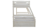 Robbinsdale Antique White Twin over Full with Storage and Mattresses from Ashley - Luna Furniture