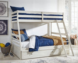 Robbinsdale Antique White Twin over Full Bunk Bed with Storage from Ashley Furniture - Luna Furniture