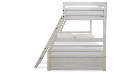 Robbinsdale Antique White Twin over Full Bunk Bed and Mattresses from Ashley - Luna Furniture