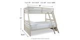 Robbinsdale Antique White Twin over Full Bunk Bed and Mattresses from Ashley - Luna Furniture