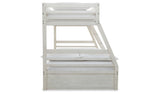 Robbinsdale Antique White Twin over Full Bunk Bed and Mattresses from Ashley - Luna Furniture