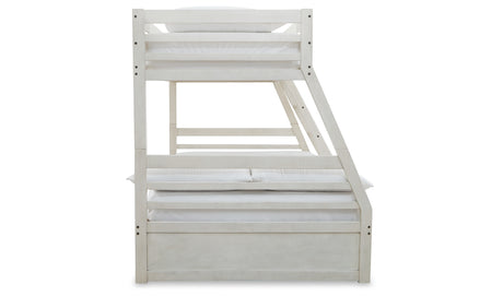 Robbinsdale Antique White Twin over Full Bunk Bed and Mattresses from Ashley - Luna Furniture